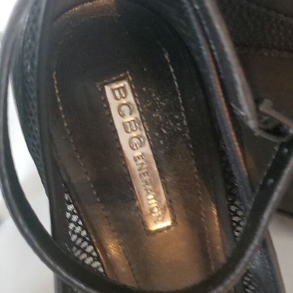BCBG Black Mesh Pumps with Ankle Strap- Cynthia - Picture 7 of 9